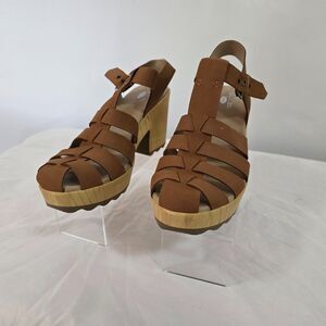 Dr. Scholls Want It All Sandals Women's 11 M Original Collection Leather Tan NIB